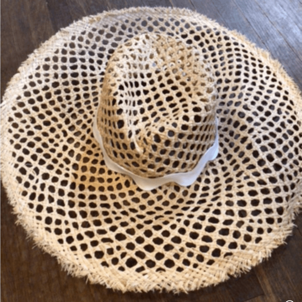 NEW ! RaRe Wyeth by Todd Magill Open-Weave Straw Sun Hat in Natural Tan